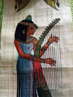 EGYPTILÄINEN PAPYRYS MAALAUS 40X16