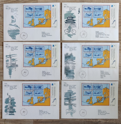 1988 Finlandia lentokuoret eri maihin