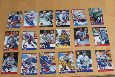 18 kpl Sisu 1994 jääkiekkokortti mm. Jutila, Koivu, Lehtinen