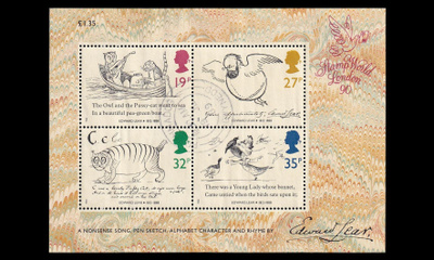 Iso-Britannia 1170-3BL4 o Edward Lear. runoilija ja maalari