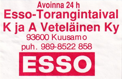 Kuusamo,  ESSO- Torangintaival, K ja A Veteläinen Ky 2/7