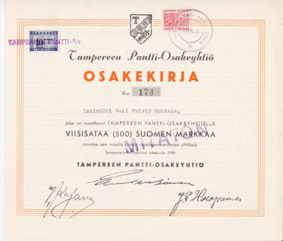OKK 1939 Tampereen Pantti Oy, Tampere