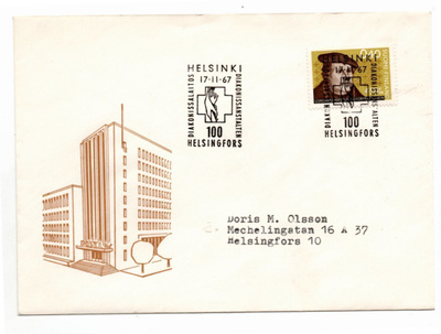 Helsinki:  Diakonissalaitos 100 v (erikoisleima  17.11.1967)