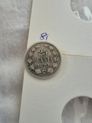 25 penniä 1872, Suomi