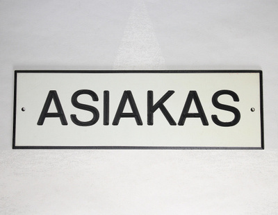 Paikoituskyltti ASIAKAS, 25 x 8 cm