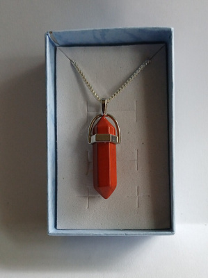 Punainen Jaspis Chakra & Hopeaketju