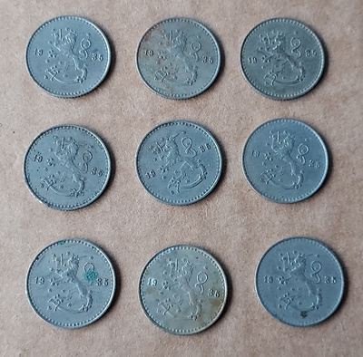 25 penniä 1935 - 9 kpl