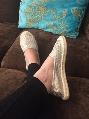 Uudet Trio Shoes hopeiset espadrillot