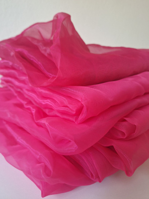 8x pinkki verho organza läpikuultava