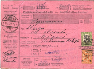 POSTETUANNIN-OSOTEK MUOLA-VIIPURI