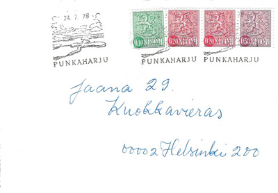 PUNKAHARJU 24.7.73 ERIK.LEIMA M63 MERKKEJÄ KUORI KULKENUT