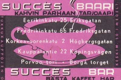 SUCCES Baari kahvin parhaan tarjoaapi  1/14
