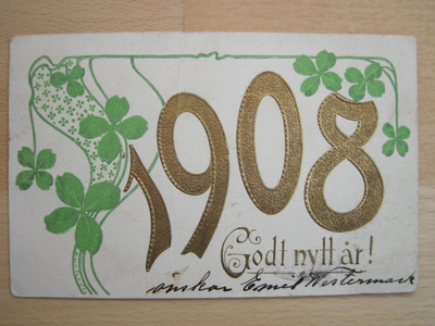 VANHA Postikortti Onnitelukortti 1908