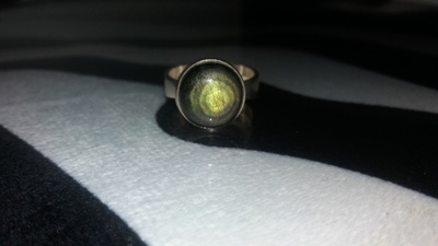 Vintage desing Valo koru hopea sormus Spektroliitti kivillä