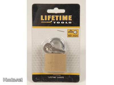 LifeTime Tools Riippulukko, 40mm, 3 avainta *UUSI*