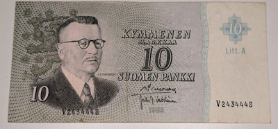 10 Markkaa 1963 Litt. A V2434448