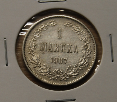 1 Markka 1907 Hopeaa, Nikolai II