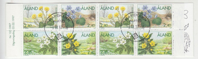 Åland 1997 Kukkia arkki loistoleimalla.