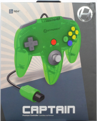 Captain Premium Controller For N64 (Lime Green)
