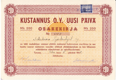 OKK 1948 Uusi Päivä Kustannus Oy, Turku