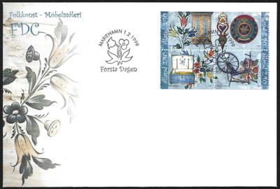 FDC Åland 1999 ÅV 7  Kansantaidetta  LaPe ÅL 151-154