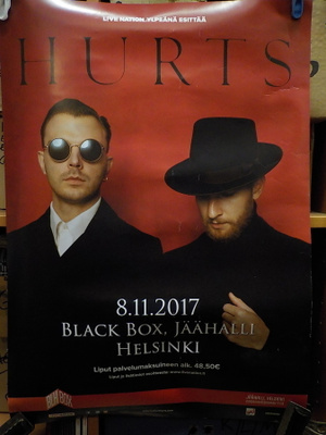 HURTS BLACK BOX JÄÄHALLI HELSINKI 8.11.2017 KEIKKAJULISTE