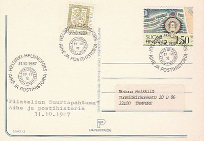ERIKOISLEIMA , Aihe ja postimerkkihistoria, 31.10.1987