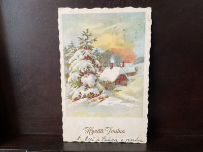 Postikortti Hyvää joulua! 1958