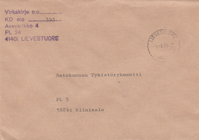 Sotilaspostia, ASEVARIKKO 4, Lievestuore