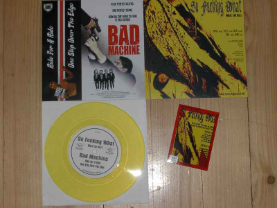BAD MACHINE / SO FUCKING WHAT split EP MRR8 -2005- KELTAINEN