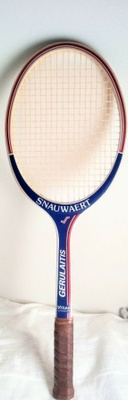 Snauwaert wooden tennis racquet with Gerulaitis autograph