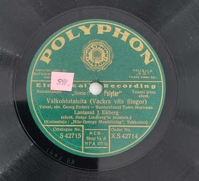 Savikiekko 1929 - John Ekberg - Polyphon X.S 42714