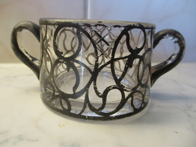HEISEY GLASS USA SOKERIKKO HOPEAPEITOLLA