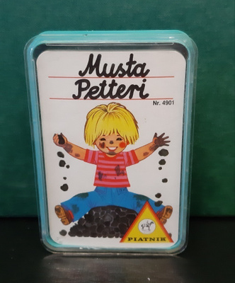 Musta Petteri Vintage pelikortit huippukunto harvinaiset