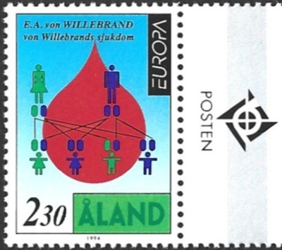ÅL 1994 Eurooppa merkit 2,30 mk välilöpari logo** LaPe 086