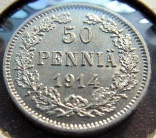 50 PENNIÄ 1914 Kl 9