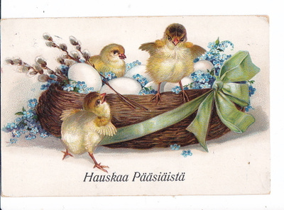 Pääsiäiskortti Kohopainettu 1915 Venäjän Sensuuri Tampere