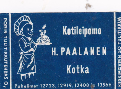 Kotka, Kotileipomo H. Paalanen     9/3