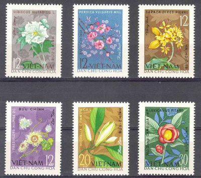 (S0524) VIETNAM, 1964 (Flowers). Mi ## 301-306. MLH*