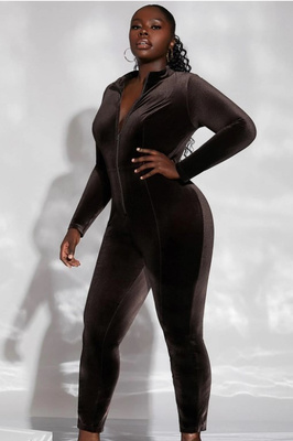Samettinen jump/catsuit kokoasu XXL tumma ALE -12€!