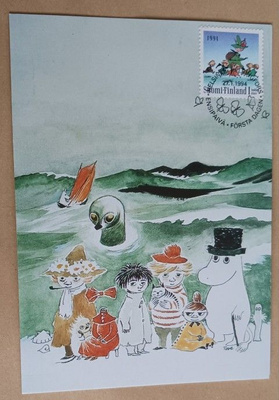 Tove Jansson: Muumit meren rannalla, maksikortti 27.1.1994