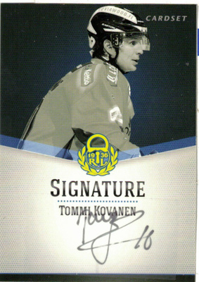 2012-13 Cardset TOMMI KOVANEN Lukko Signature nimmarI