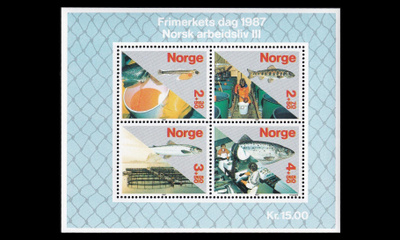 Norja 975-8BL8 ** Kalanviljely -blokki (1987)