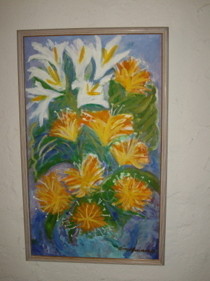 Aino Merimaa  LILJANKUKKIA  Öljyväri 82x50cm