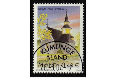 Ahvenanmaa Kumlinge kirkko ja leima o