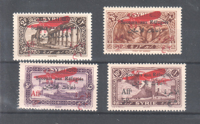 Syyria 1926 lentokone päällepainama pakolaisapu lisämaksu.**