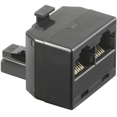 Deltaco modulaarijakaja, 8P/8C, RJ45 u - 2xRJ45 n,musta UUSI