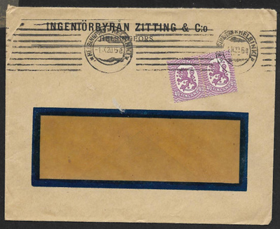 Postilä. - Saarinen 0,40mk (LAPE 2x72A) Helsinki 1.9.1920