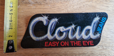 Cloud Jeans,Easy On The Eye. Vintage farkku tarra 1980 L...