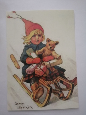 Lapsi laskee mäkeä